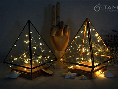 Đèn ngủ nhà kính đèn Led đom đóm để bàn kim cương L-ĐB-02